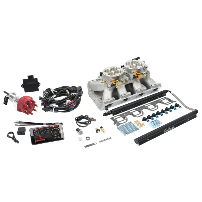 Système Edelbrock Pro Flo 4 EFI Seq Port Chrysler Gen II Hemi 426-572 950 CV max. 60 lb/h Finition satinée