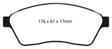 EBC 10-11 Cadillac SRX 2.8 Turbo Redstuff Front Brake Pads