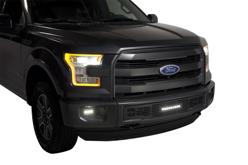 Putco 15-17 Ford F-150 - Grille de pare-chocs SS Black Bar Design avec inserts de barre lumineuse Luminix de 10 po