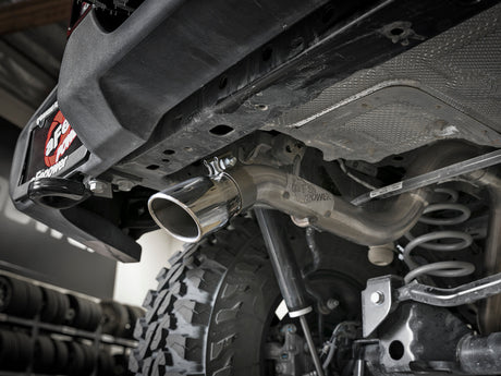 aFe MACH Force-Xp 2,5 pouces 409SS Système d'échappement Hi-Tuck à essieu arrière avec embout polaire 18-20 Jeep Wrangler (JL) V6 3,6 L