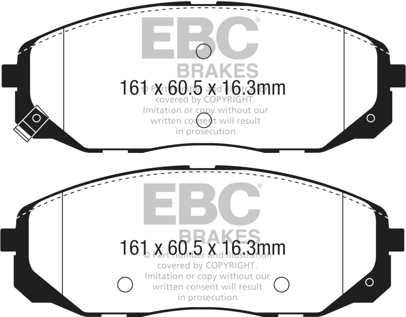 Plaquettes de frein avant EBC Greenstuff pour Kia Sedona 3.3L 2015+