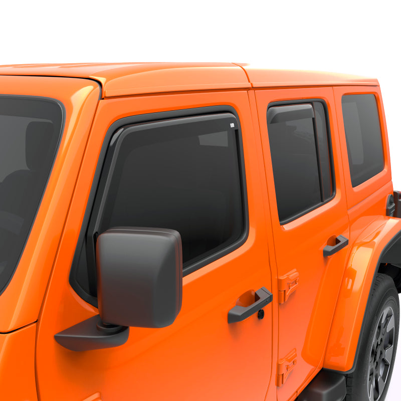 EGR 2018 jeep Wrangler JL SlimLine In-Channel WindowVisors Set of 4 - Dark Smoke