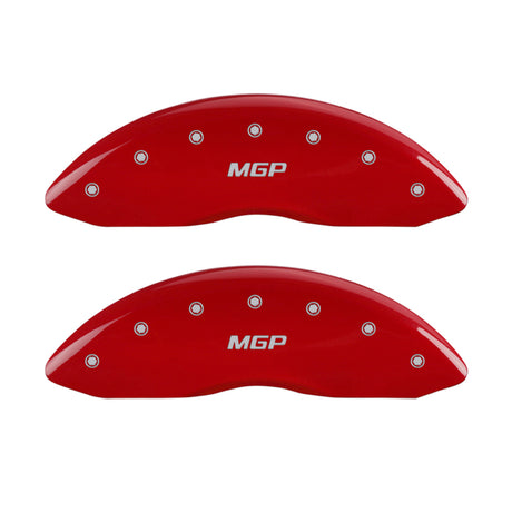 Couvre-étriers MGP 4 gravés avant et arrière finition rouge MGP argent ch