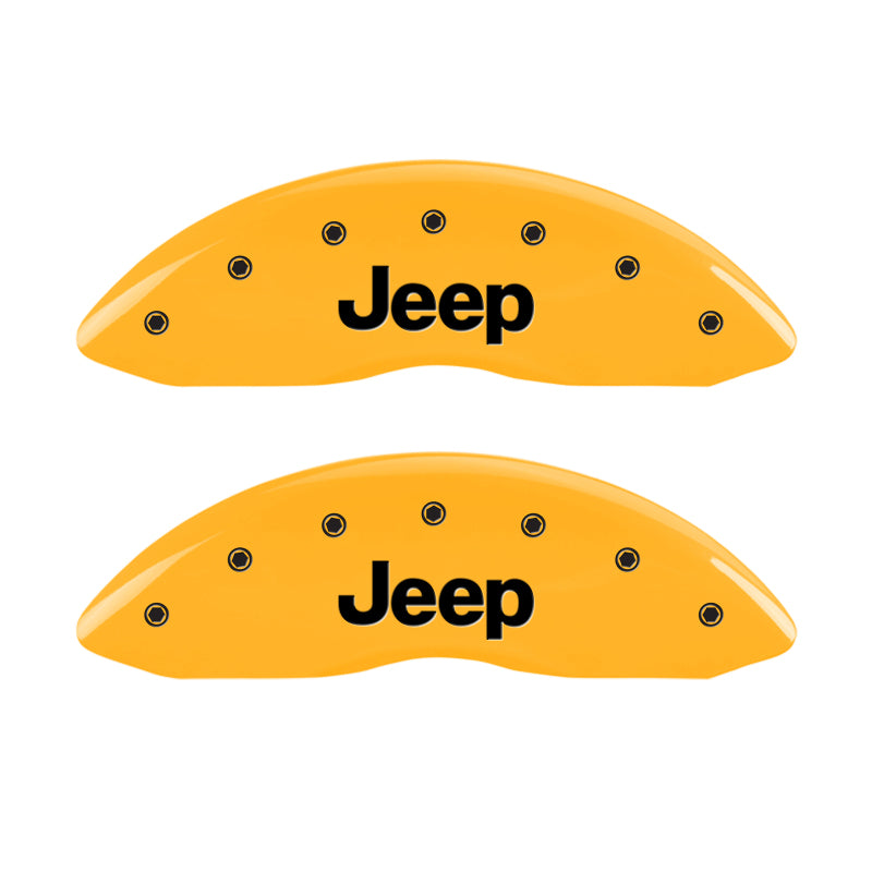 Couvre-étriers MGP 4 gravés avant et arrière JEEP finition jaune noir ch