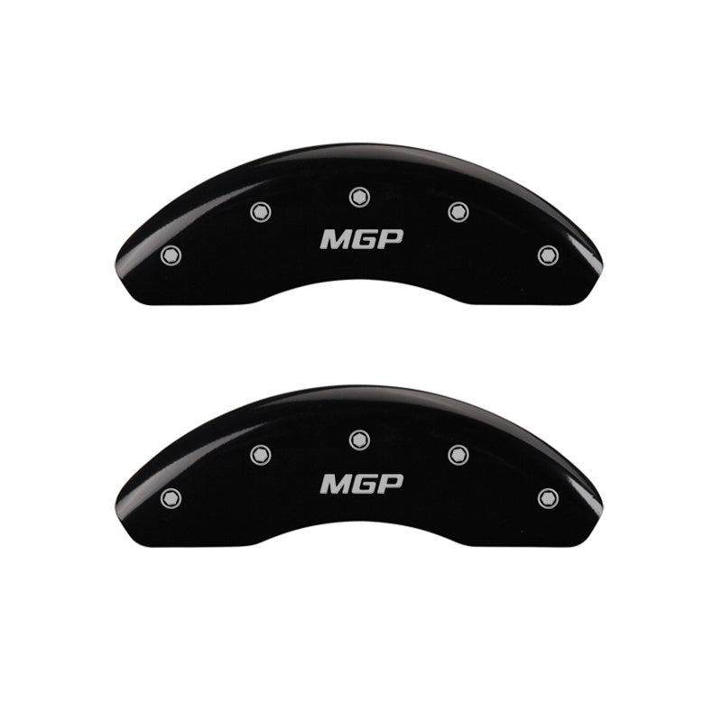 MGP Front set 2 Caliper Covers Engraved Front MGP Black finish silver ch