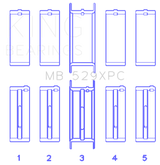 King Engine Bearings Ford 260CI/289CI/302 5.0L Windsor Coated Crankshaft Main Bearing Set