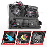 Phares en cristal ANZO 2003-2006 Chevrolet Silverado 1500 avec boîtier chromé pour barre lumineuse