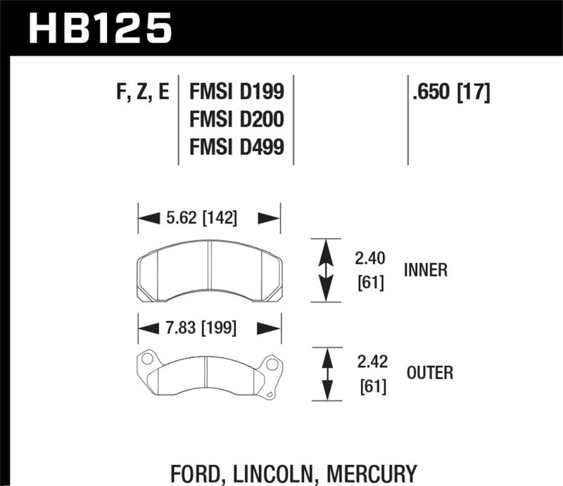 Plaquettes de frein avant Hawk 84-93 Ford Mustang Blue 9012 Race