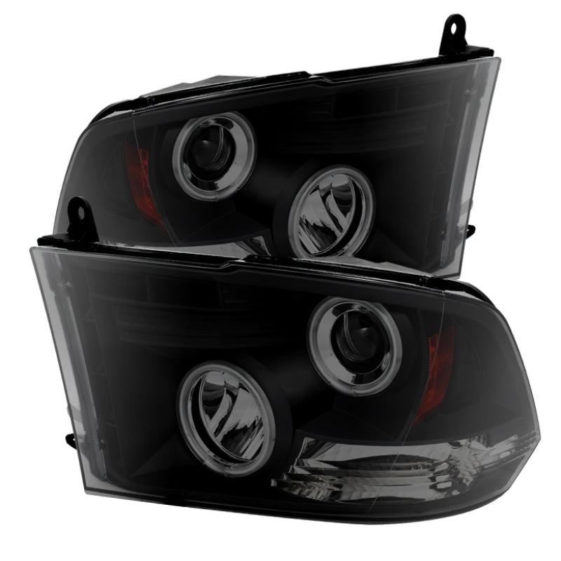 Projecteur halogène Spyder Dodge Ram 1500 09-14 - Modèle CCFL Halo LED - Blk Smke PRO-YD-DR09-CCFL-BSM
