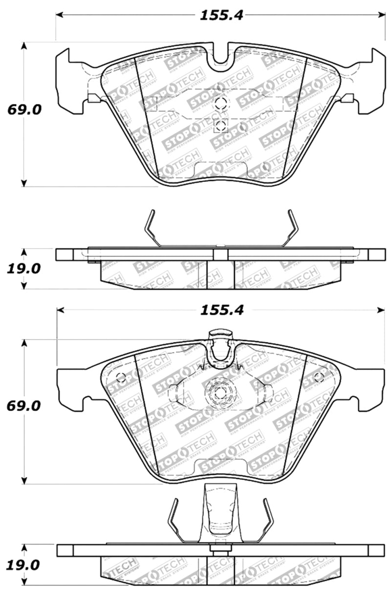 Plaquettes de frein avant StopTech Performance 11-12 BMW Z4 (E86) / 07-11 Série 335 (E90/92/93/F30)