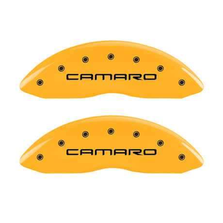 MGP 4 Caliper Covers Engraved F & R Gen 4/Camaro Yellow Finish Black Char 2000 Chevrolet Camaro