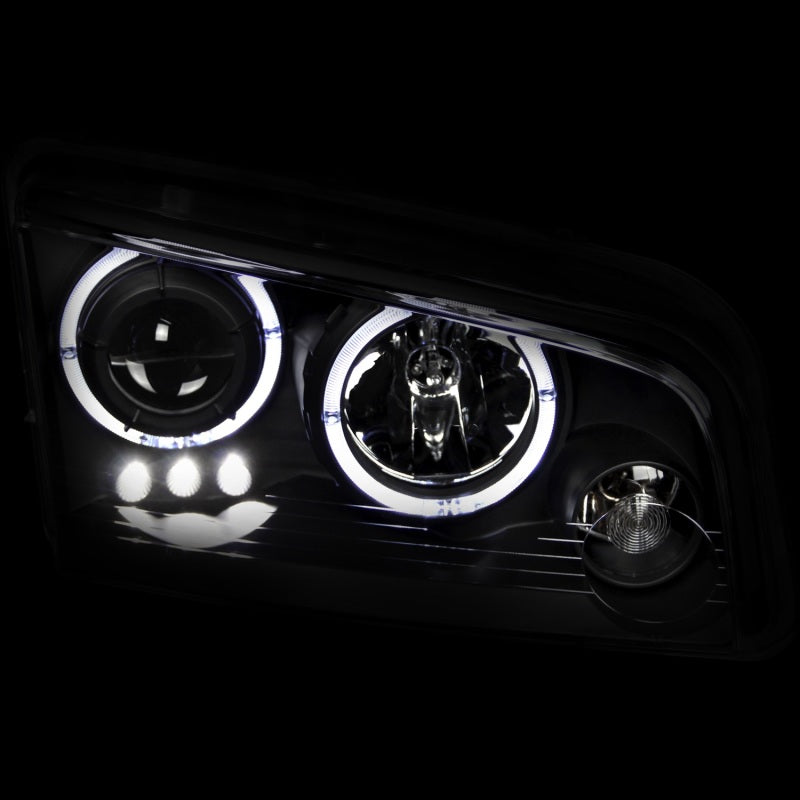 Phares de projecteur ANZO 2006-2010 Dodge Charger avec halo noir
