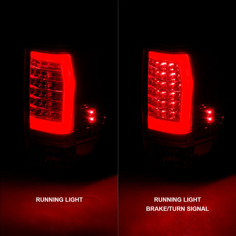 Feux arrière à LED Anzo 04-15 Nissan Titan avec boîtier chromé et lentille rouge/transparente