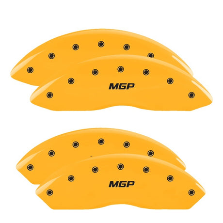 Couvre-étriers MGP 4 gravés avant et arrière finition jaune MGP noir Char 2011 GMC Savana 2500