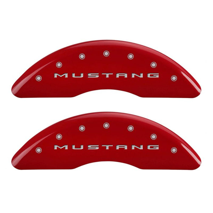 MGP 4 Caliper Covers Engraved Front 2015/Mustang Engraved Rear 2015/Bar & Pony Red/Silve 19in. Min