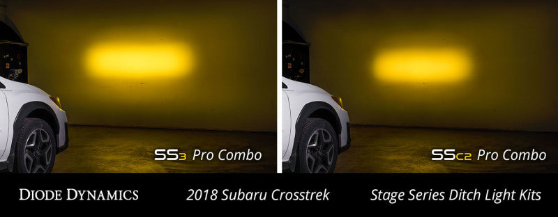 Kit de feux de fossé à DEL Diode Dynamics 18-21 Subaru Crosstrek Stage Series 2 pouces - Combo Pro jaune
