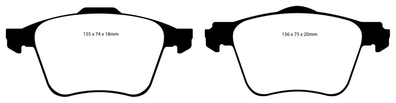 Plaquettes de frein avant Redstuff EBC 11+ Volvo S60 2.5 Turbo T5 (disques avant 315 mm)