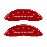 MGP 4 Caliper Covers Engraved Front & Rear With out stripes/Durango Red finish silver ch