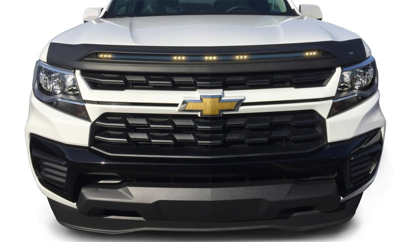 Capot de protection à profil bas AVS 15-22 pour Chevy Colorado Aeroskin avec lumières - Noir