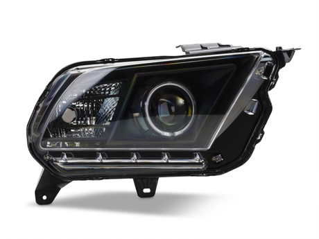 Raxiom 10-12 Ford Mustang avec phares CCFL Halo Projector Headlights - Boîtier noir (lentille transparente)