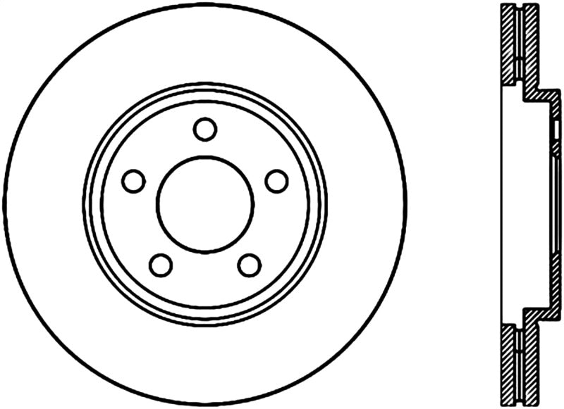 Disque de frein sport avant gauche fendu StopTech 03-11 Ford Crown Victoria Cryo