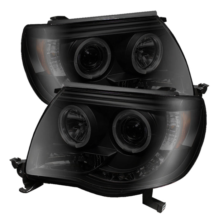 Phares de projecteur Spyder Toyota Tacoma 05-11 LED Halo LED Blk Smke PRO-YD-TT05-HL-BSM