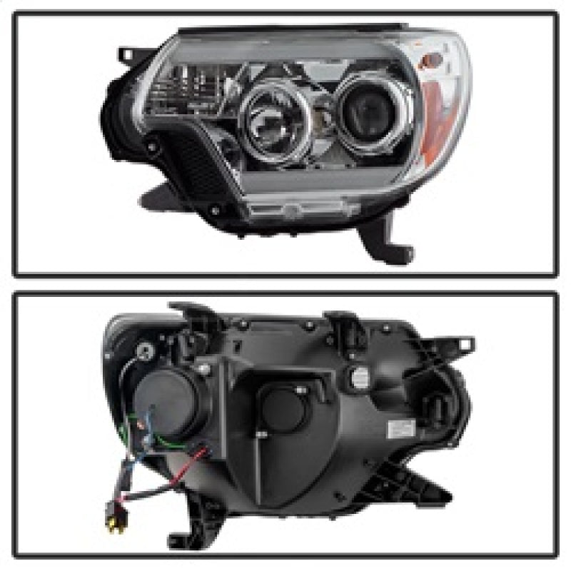 Phares de projecteur Spyder Toyota Tacoma 12-16 Barre lumineuse DRL Chrome PRO-YD-TT12-LBDRL-C
