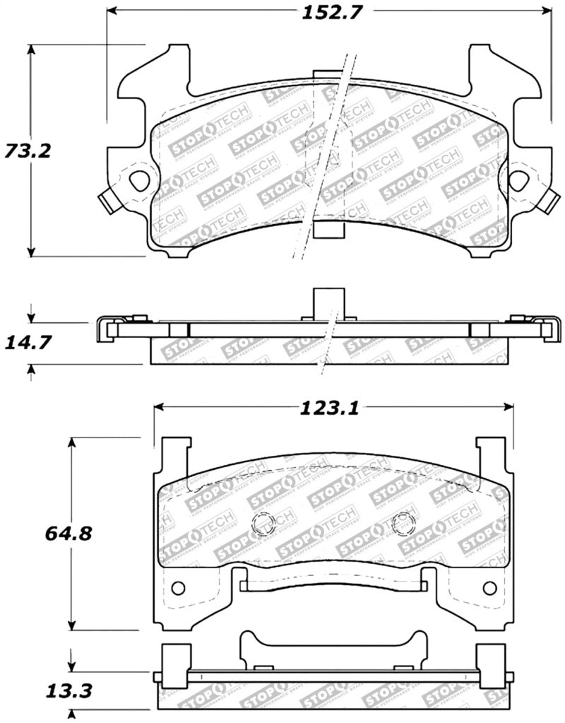 Plaquettes de frein sport StopTech avec cales et matériel - Avant