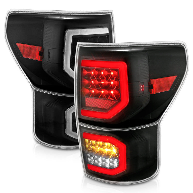 Feux arrière à LED ANZO 2007-2013 Toyota Tundra style planche noir avec lentille transparente