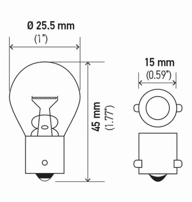 Ampoule Hella 1141 12V 18W Ba15S S8 (2)