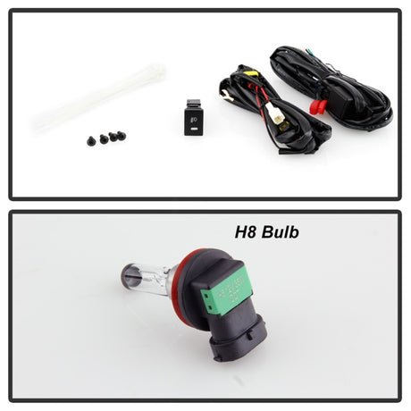 Feux antibrouillard OEM Spyder Toyota Sienna 2018-2019 avec interrupteur d'installation OEM - H8 (inclus) - Transparent