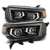 Phares de projecteur AlphaRex 10-13 Toyota 4Runner PRO-Series Style planche Noir avec signal Seq/DRL