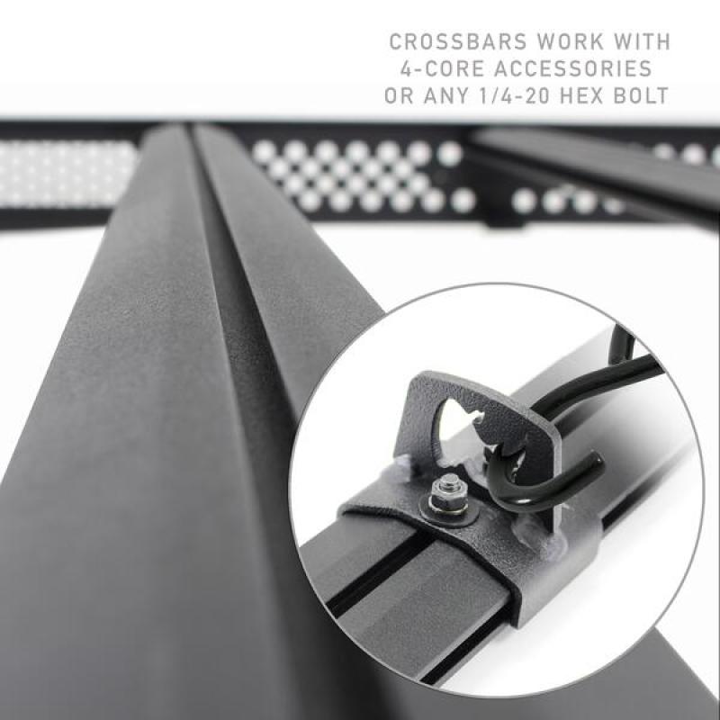 Barres de toit à profil bas Go Rhino 16-23 pour Toyota Tacoma DC Ceros - Tex. Blk