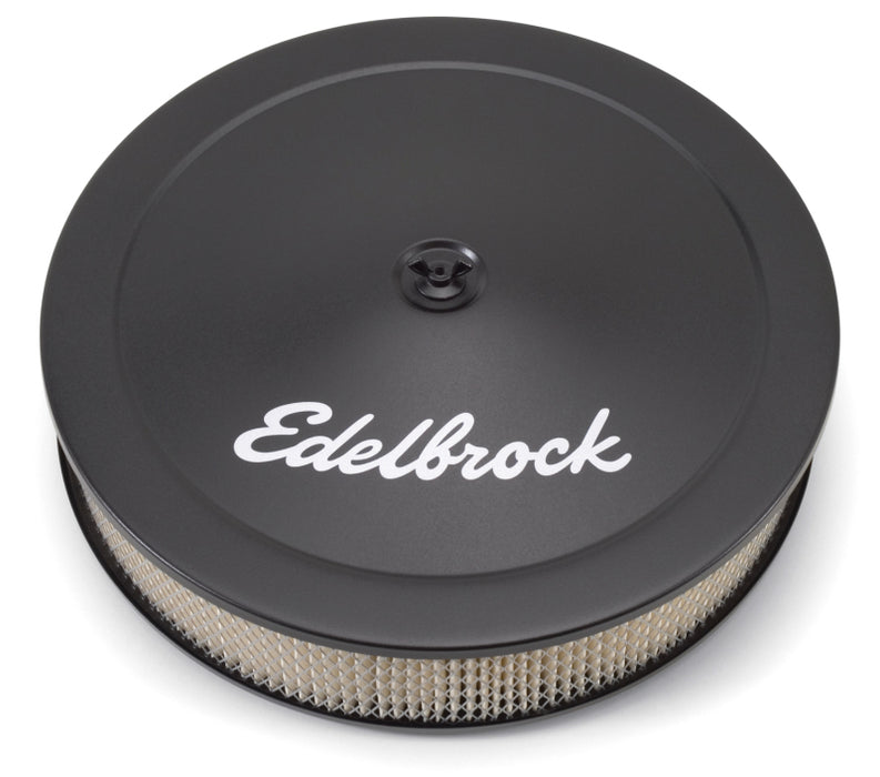 Élément en papier rond en acier pour épurateur d'air Edelbrock série Pro-Flo, 14 po de diamètre x 3 75 po de base abaissée