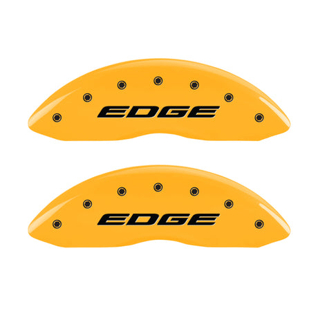 MGP 4 Caliper Covers Engraved Front & Rear EDGE/2015 Yellow finish black ch