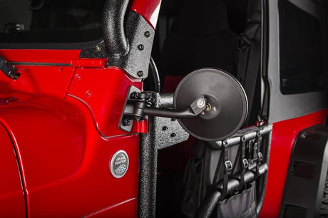 Kit de rétroviseurs ronds texturés noirs Rugged Ridge 97-18 Jeep Wrangler