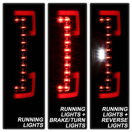 Feux arrière à LED Spyder 17-18 Ford F250 (avec capteur d'angle mort/modèle à LED uniquement) - Noir ALT-YD-FS17BS-LED-BK