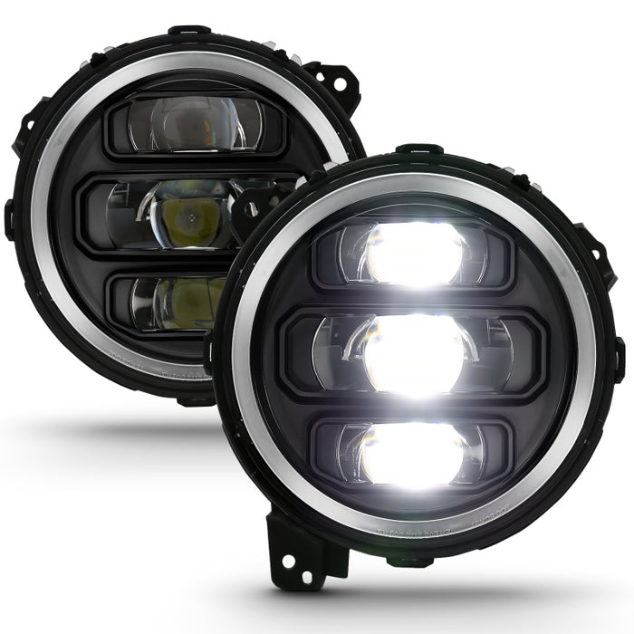 ANZO 2018-2019 Jeep Wrangler Full LED Projecteur H.L Noir