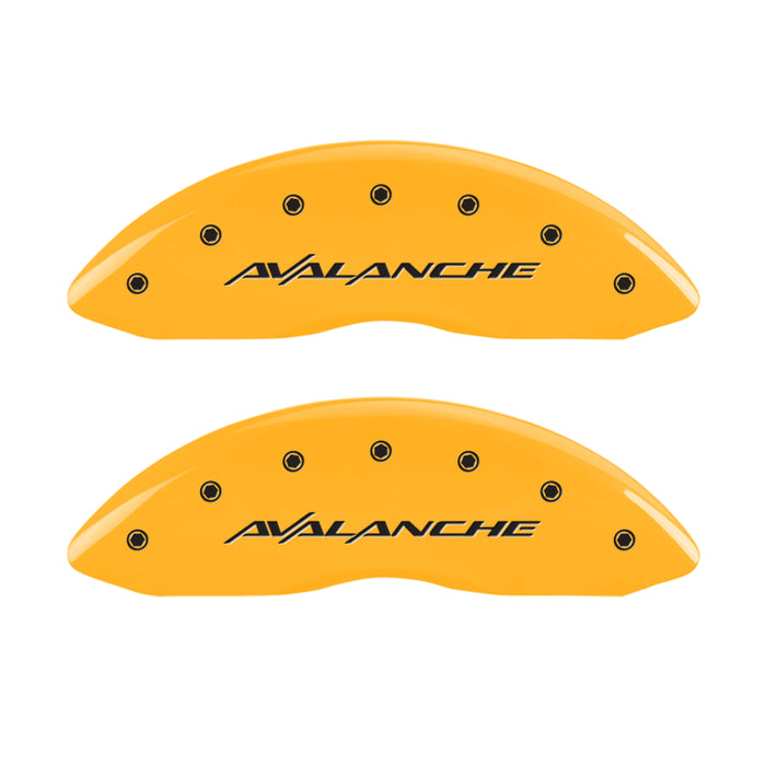 MGP 4 Caliper Covers Engraved Front & Rear Avalanche Yellow Finish Black Char 2001 Chevrolet Tahoe