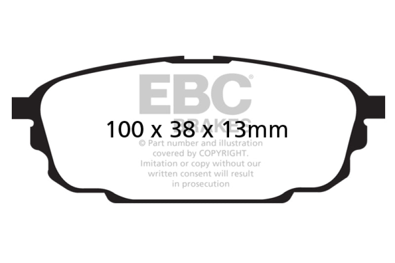 Plaquettes de frein arrière Yellowstuff EBC 01-04 Mazda Protege 2.0 (disques arrière)