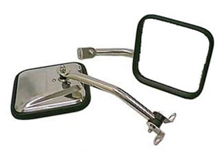 Kit de rétroviseurs latéraux en acier inoxydable de style CJ pour Jeep Wrangler YJ 87-95 Rugged Ridge
