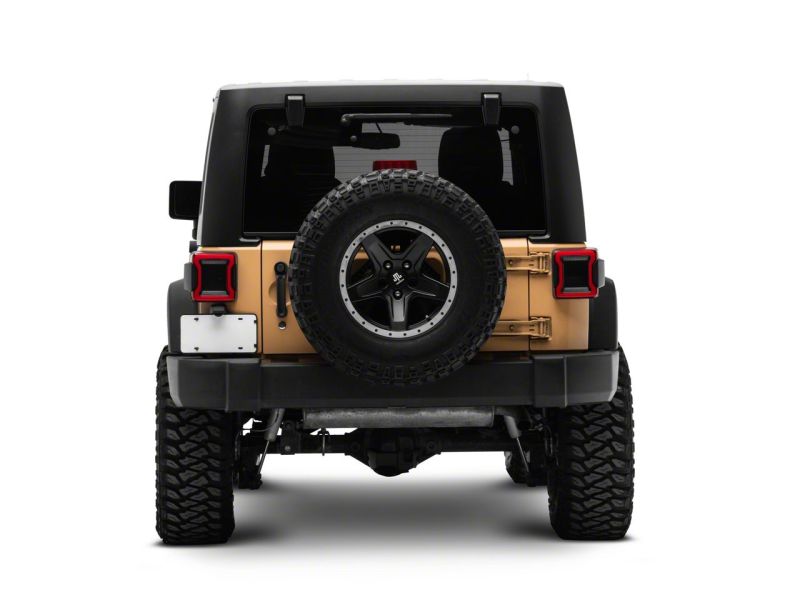 Feux arrière à LED Raxiom 07-18 Jeep Wrangler JK Axial Series JL Style - Boîtier noir - Lentille rouge