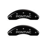 MGP 4 Caliper Covers Engraved Front & Rear Pontiac Black finish silver ch