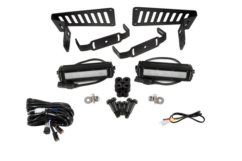 Kit de support de capot à LED Diode Dynamics 18-21 Jeep JL Wrangler/Gladiator SS6 - Projecteur blanc