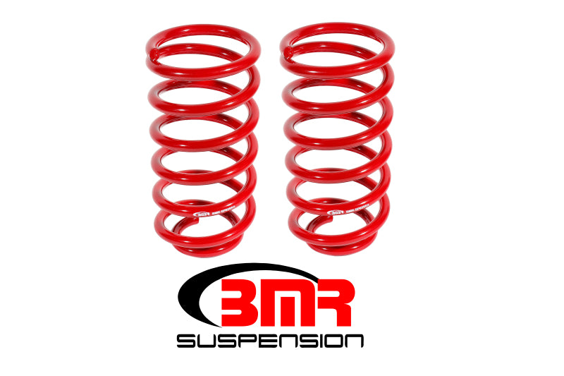 BMR 79-04 Ford Mustang (Ex. 99-04 Mustang Cobras w/ IRS) 1in Drop Rear Lowering Springs - Red BMR Suspension