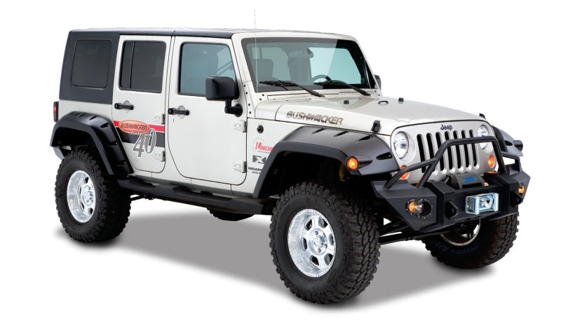 Bushwacker 07-18 Jeep Wrangler Unlimited Max Pocket Style Flares 2 pièces Couverture étendue - Noir