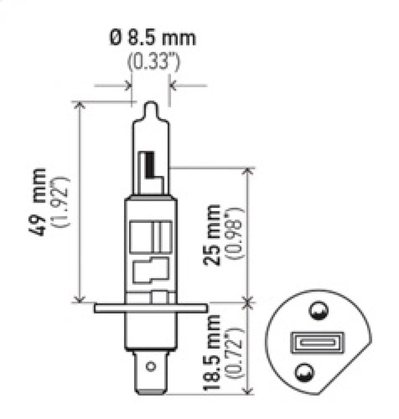 Hella Bulb H1 12V 55W P14.5s T2.5 LONGLIFE