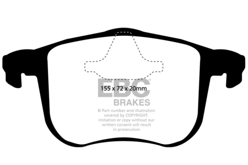 Plaquettes de frein avant Redstuff EBC 06-11 Saab 9-3 2.0 Turbo (Aero)
