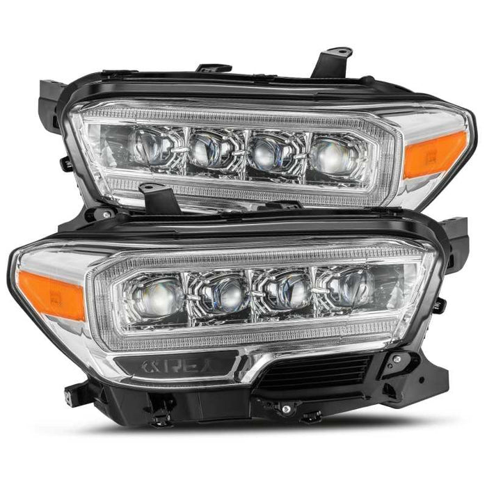 Phares de projecteur à LED AlphaRex 16-20 Toyota Tacoma NOVA de style planche chromé avec lumière d'activation