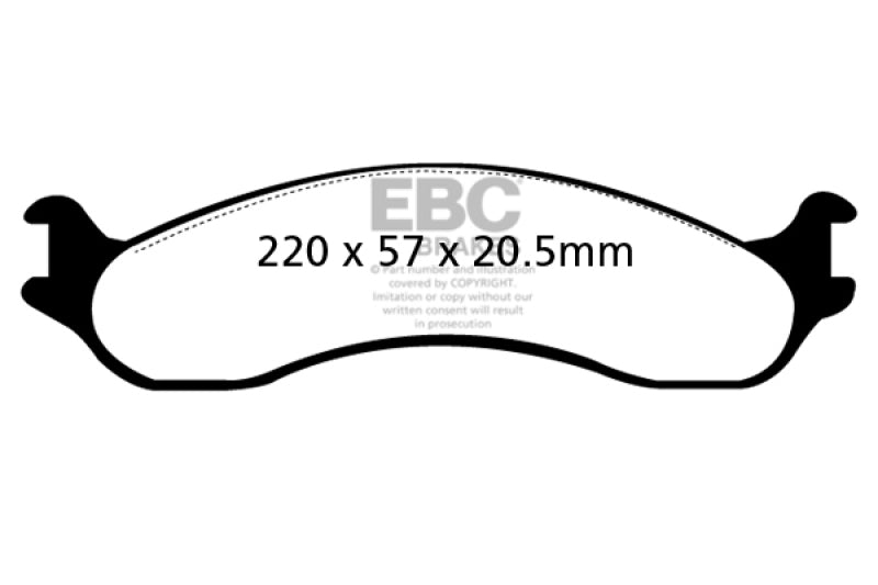 Plaquettes de frein avant EBC 98-03 Dodge B250 B2500 Cargo 2500 Van 3/4 tonne Yellowstuff